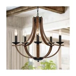 Farmhouse Chandeliers For Dining Room Fixture, 5-LIGHT 24 Inch Faux Woo.... Fixed Price $168.77.