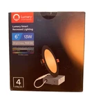 Lumary 4 Pack 6 Inch 13W Smart Recessed Lighting Black Music Sync Voice. Fixed Price $81.59.
