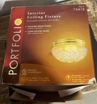Portfolio Interior Ceiling Fixture #74418 Polished Brass Finish Crystal Glass. Fixed Price $10.00.
