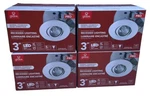 Globe 4-PACK 3 In. White Swivel Spotlight Recessed Kit Bulb Not Included. Fixed Price $31.49.