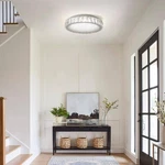 Sunpez 13.8 In. Led Light Fixture Flush Mount Crystal Chandelier Dimmable. Fixed Price $59.95.
