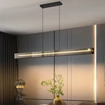 Glass Modern Black Linear Pendant - Led Hanging Kitchen Island Lights, Adj. Fixed Price $331.99.