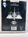 Hampton Bay Light Chandelier #245 200 Brushed Nickel Frosted Ribbed Glass. Fixed Price $69.93.