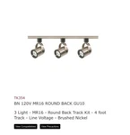 Satco Products TK354 Nuvo 3-LIGHT MR16 Round Back Track Lighting Fixture, Brush. Fixed Price $50.00.