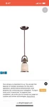 Elk Brooksdale 1 Light Pendand In Oiled Bronze White Glass. Fixed Price $50.00.