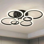 Vikaey Modern Led Flush Mount Ceiling Light, 6 Rings Black Close To L.... Fixed Price $90.99.