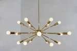 Mid Century Sputnik Chandelier Polish Brass Finish Classic Ceiling Light Fixture. Fixed Price $346.03.