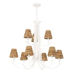 Craftmade Kokomo Light Chandelier, Matte White/natural Sea 58329-MWW. Fixed Price $809.99.
