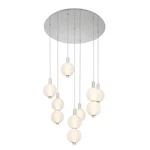 Eurofase Palmas Light 30" Led Chandelier, Nickel/opal 47191-020. Fixed Price $2172.00.