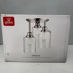 Globe Electric Annecy 3-LIGHT Brushed Steel Semi-flush Mount Ceiling. Fixed Price $31.20.