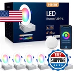 Peteme Led Smart Recessed Lighting 4 Inch Ic Rated Etl Certified. Fixed Price $178.70.