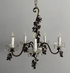 Antique Country French Brass & Crystal Chandelier Shabby Chic. Fixed Price $425.00.