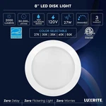 Luxrite In. Led Disk LR23865 5CCT 2700K-5000K 2000LM J-box / 6" Can Free Ship. Fixed Price $37.98.