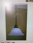 Portfolio Oil-rubbed Bronze Finish Pendant Light W/ Alabaster Glass SHADE(#42D. Fixed Price $55.00.