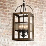 Cal Lighting Harper Wood 12" Wide Iron Candelabra Pendant Chandelier. Fixed Price $432.00.