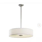 Kichler 42122NI 24-IN 3-LIGHT Brushed Nickel Fabric Drum Pendant Light, Dimmable. Fixed Price $44.97.