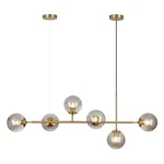 Kco Lighting 6-LIGHT Modern Globe Sputnik Chandelier Brass Gold Linear Pendan.... Fixed Price $191.50.
