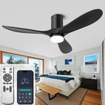 52" Flush Mount Ceiling Fan With Remote, Dimmable Led, 6-SPEED Dc Motor. Fixed Price $133.99.