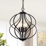 Modern Black For Dining Room, 4 Lights Geometric Chandeliers, Sphe.... Fixed Price $184.79.