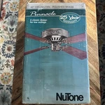1996 Vintage 42 Nutone Pinnacle Ceiling Fan Polished Brass Walnut Oak Blades. Fixed Price $150.00.