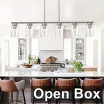 Todoluz 6-LIGHT Farmhouse Chandelier Island Lighting, Brushednickel Tested/new. Fixed Price $117.69.
