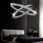 Modern 23.6" Oval Crystal Led Chandelier For Dining & Bedroom. Fixed Price $124.20.