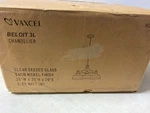 Vaxcel H0220 Beloit 3-LIGHT Satin Nickel Farmhouse Chandelier Clear Glass. Fixed Price $255.19.