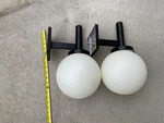 Exterior Wall Mount Globe Vintage Light Fixtures Pair. Fixed Price $150.00.