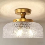 Yansun 12 In. 3-LIGHT Gold Bowl Glass Semi Flush Mount Ceiling. Fixed Price $61.99.