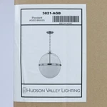 Hudson Valley Lighting 3821-AGB Donnell 21" Tall Pendant Aged Brass, Sealed. Fixed Price $425.00.