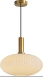 Kco Lighting 1-LIGHT Large Milk Glass Pendant Fixture Vintage White Rib.... Fixed Price $110.00.