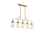 Kohler Artifacts 36-INCH Linear Chandelier 5-LIGHT Modern Brushed Gold Finish. Fixed Price $705.95.