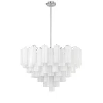 Crystorama Addis Light Chandelier, Chrome/tronchi Glass White ADD-316-CH-WH. Fixed Price $3198.00.