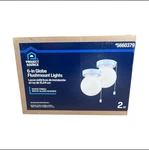 Project Source 6 Globe Flushmount Ceiling Lights 2-PACK White New. Fixed Price $17.99.