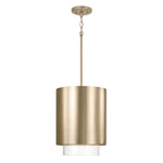 Capital Lighting Weller 1LT Pendant, Matte Brass/clear Seeded - 353011MA. Fixed Price $330.00.