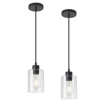 Black Farmhouse Glass Pendant Fixture, Kitchen Island Mini Lights, 2 Pack. Fixed Price $63.38.