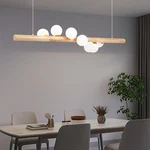 Modern 7 Heads Glass Globe Chandelier Linear Pendant Lights Living Room Fixture. Fixed Price $105.42.