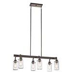 Kichler Braelyn Linear Chandelier 6LT, Olde Bronze, Clear Seeded - 43059OZ. Fixed Price $569.99.