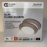 Commercial Electric Led Flush Mount Brushed Nickel 7" 1004160621. Fixed Price $24.99.