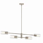 Polished Nickel Linear Chandelier From The Velestino Collection. Fixed Price $634.99.