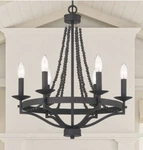 Acroma 6 Light 27IN Modern Farmhouse Wagon Wheel Classic Black. Fixed Price $145.00.