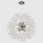Lamqee 8-LIGHT 15.7" Silver Dandelion Firework Crystal Starburst Pendant. Fixed Price $79.99.