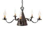 Irvins Country Tinware 5-ARM Small Sturbridge Chandelier Kettle Black. Fixed Price $364.95.