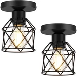 Fadimikoo Farmhouse Semi Flush Mount Ceiling Light, 2-PACK, Black. Fixed Price $36.72.