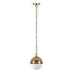 Henn&hart 9.13" Brass/white Milk Metal/glass Pendant. Fixed Price $103.79.