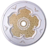 Round 51" Antique White Ceiling Medallion Gold Floral Motif (ART13-F1-075). Fixed Price $704.00.