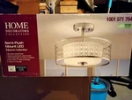 Home Decorators Collection Semi-flush Mount Led Toberon Brushed Nickel. Fixed Price $60.00.