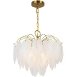 Artcraft Lighting AC11780BR Alessia Chandelier Brushed Brass White. Fixed Price $690.15.