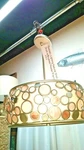 Nib Quiozel Sea Shell Drum Semi Flush Brushed Pewter Lamp 20" Diameter. Fixed Price $795.00.