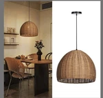 Arturesthome Hand Woven Rattan Pendant Lighting Fixture, 1-LIGHT. Fixed Price $65.00.